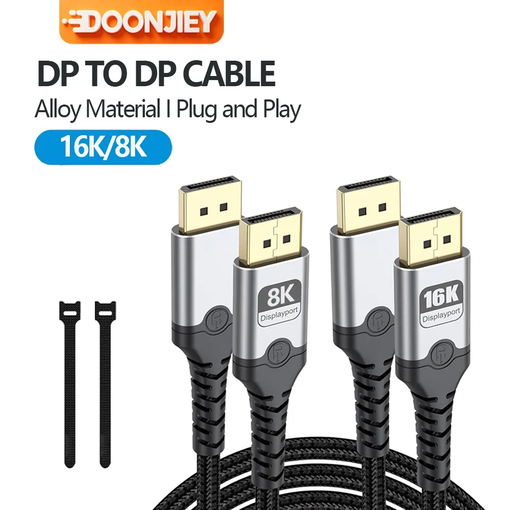 Upgrade DisplayPort 1.4 Cable 8K60Hz DSC 4K240Hz 2K240Hz Nylon Braided 8K DP Cord HDR G-Sync FreeSync Monitor Cord