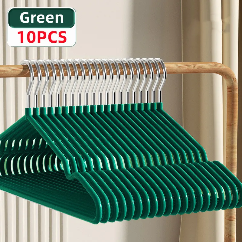 10pcs Non Slip Hangers, Durable Duty Hangers, No Shoulder Bump Suit Hangers, Laundry Hangers,Space Saving Adult Clothes Hangers