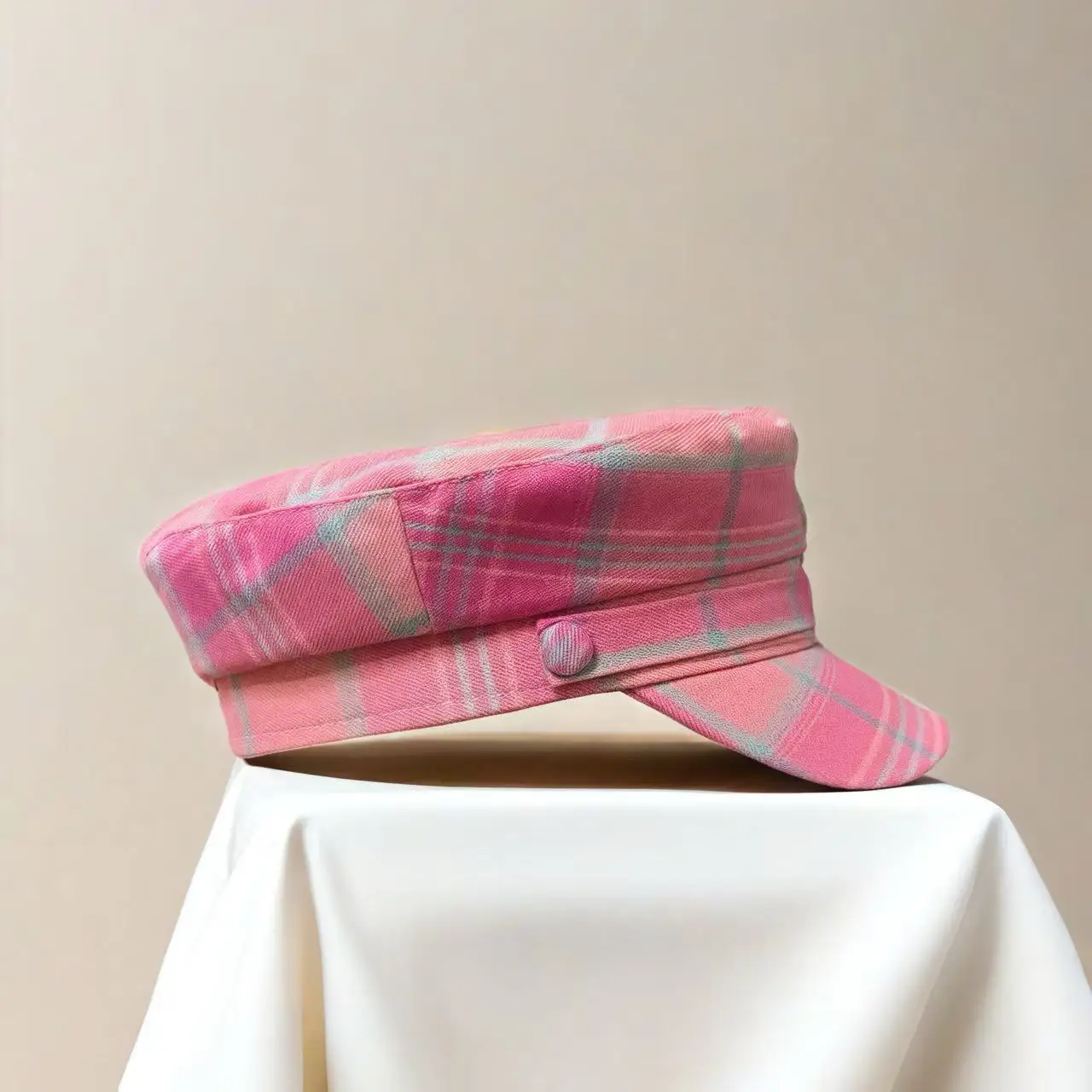 HongLuan  Checkered Pattern Beret & Newsboy Cap Woman, Rave Festivals Accessories & Party Hat Woman