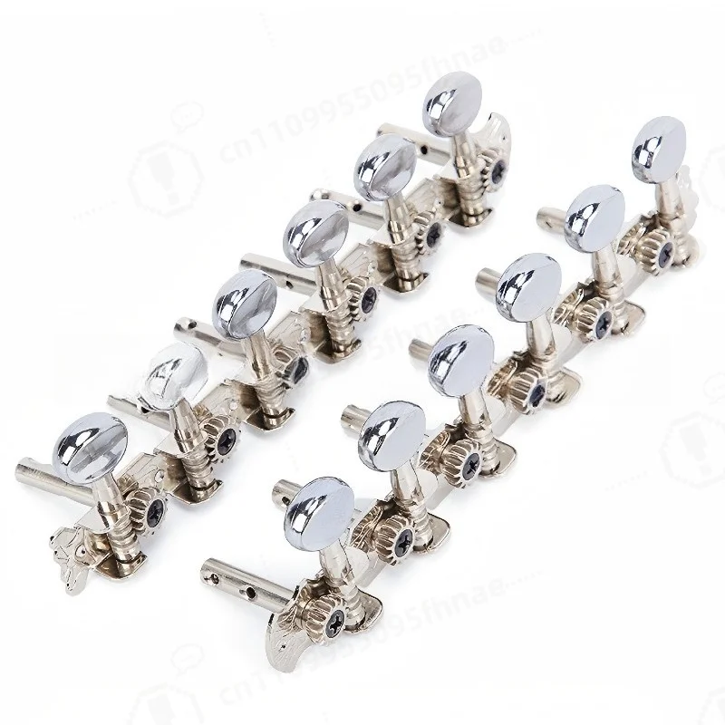 6 Inline Double Hole Chrome Plated ABS Guitar Tuning Pegs Semi & Fully Enclosed Tuner For Acoustic Guitar Ukulele