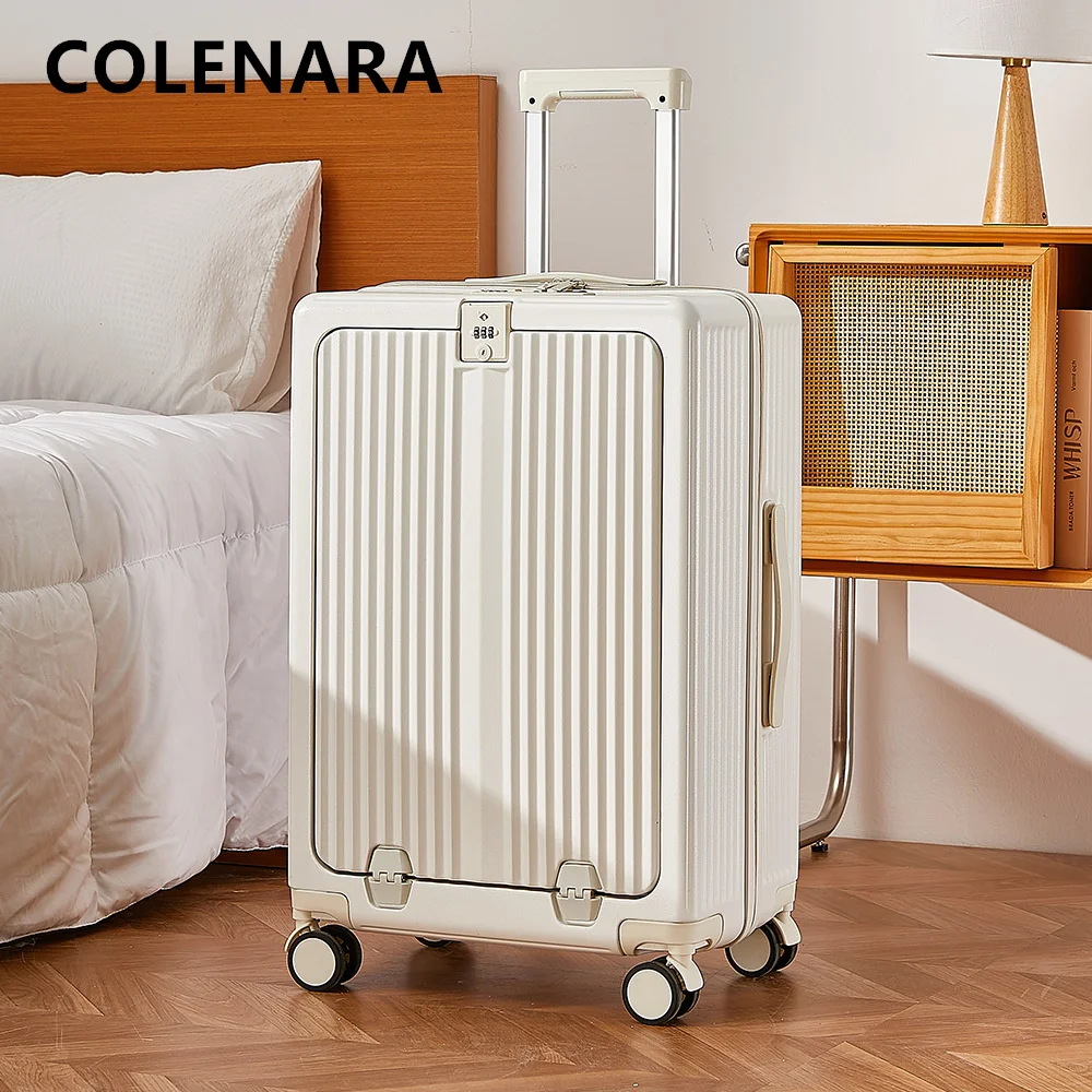 Colenara 20 "22" 24 "26 Zoll Koffer auf Rädern abs PC Boarding Box Damen Trolley Fall vorne öffnen Passwort Box Reisegepäck