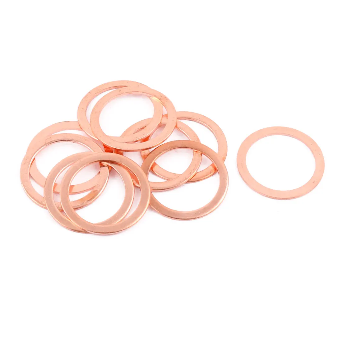 10Pcs Flat Ring Copper Crush Washers Sealing Gasket Fasteners Copper Flat Gasket Flat Ring Copper Washers Fasteners Copper Tone