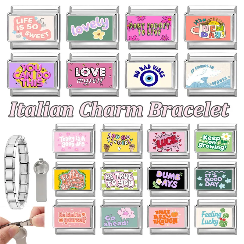 Neue schöne Haustier Katzen und Hunde italienische Charm Links passen 9MM Edelstahl Armband Frauen Männer DIY Herstellung von Schmuck – Detail 14