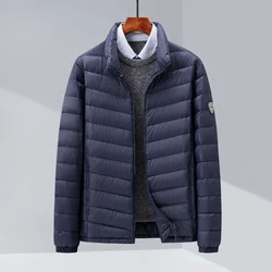Top Grade Men's Stand Collar Ultra Lightweight Down Jacket 2022 New Arrival Men Fashion Casual Water Wind-Resistant Down Coats