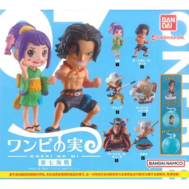 Bandai Original One Piece Devil Fruit Gashapon 7 Tamako Ace Usopp Going Merry Teach Enel Anime Action Figure Toys Model Toy Gift