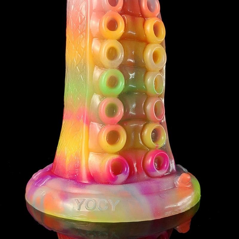 YOCY 9 inch Mulit-Color Luminous Octopus Realistic Dildo With Strong Suction Cup Tentacle Liquid Silicone Anal Plug G-Spot Toys - view 4