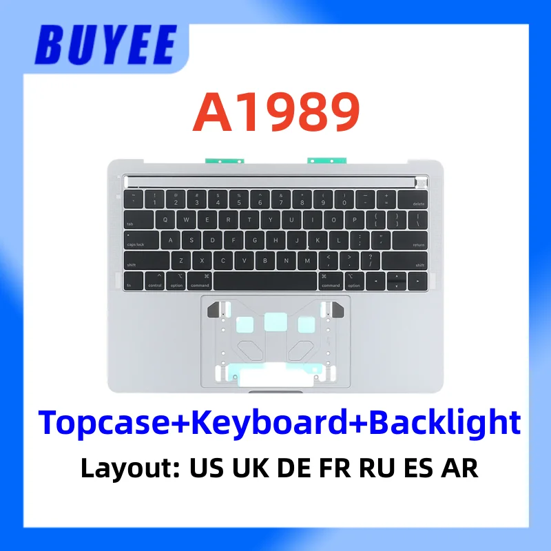 

Grey For Macbook Pro Retina 13" A1989 Topcase Keyboard Backlight English US UK Spanish France Russian German Arabic Original