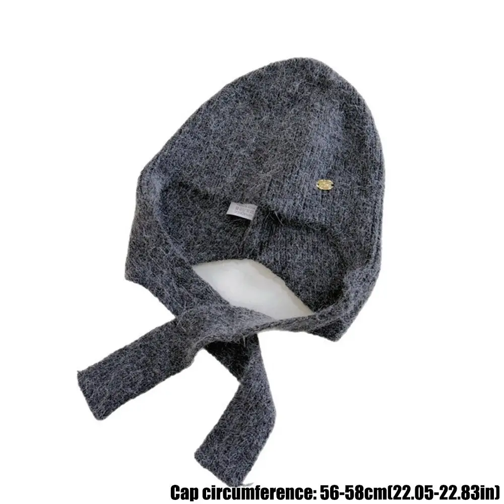 Modna wełniana czapka z dzianiny na szydełku, ciepła, jednokolorowa, chroniąca przed zimnem, miękka, wiatroodporna czapka typu beanie dla kobiet i dziewcząt.