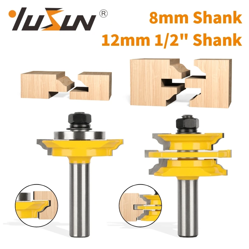 

YUSUN переоборудованный набор бит для стеклянной двери, фреза из карбида сплава, деревообрабатывающая фреза для фрезы по дереву