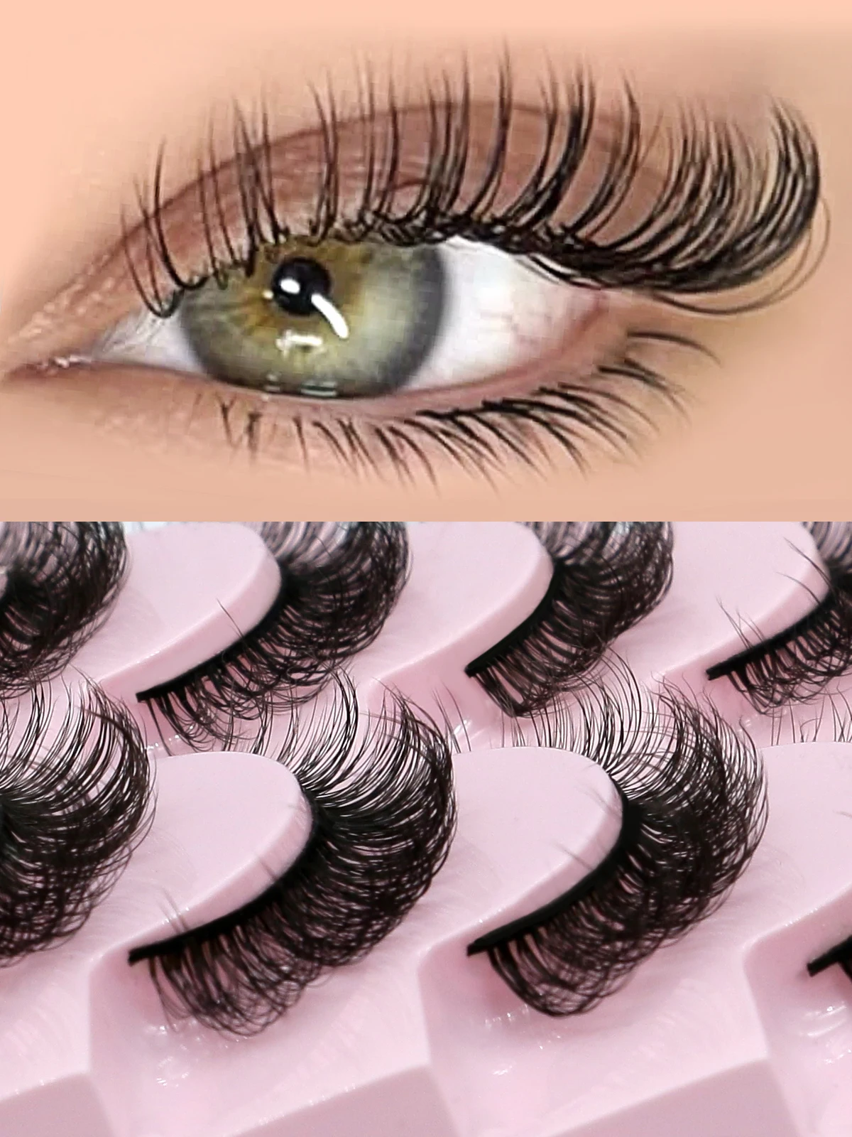GROINNEYA DD Curl Russian Strip Lashes 3D Mink Lashes Natural Eyelashes Dramatic False Eyelashes Wholesale Eyelash Extension