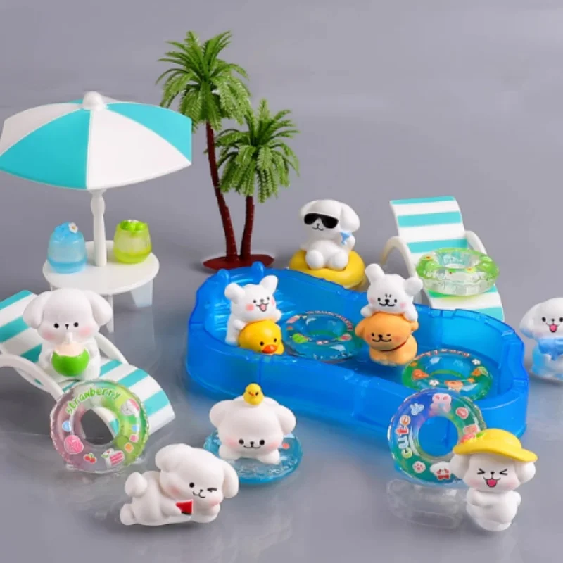 

Mini Simulation Model Toys Swimming Pool Food Piano Living Room Scene Creative Children's House Decorations DIY Ornament Gift