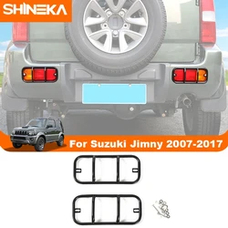 SHINEKA Lamp Hoods For Suzuki Jimny 2007 Up Iron Car Rear Bumper Fog Lamp Light Decoration Cover Rear Fog Light Trim Accessories