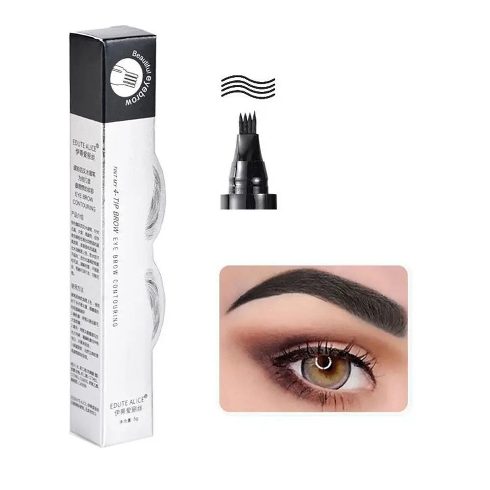 

Natural Four Claw Eyebrow Pen Sweat-Proof Non-Fading Liquid Eyebrow Pen Waterproof Long Lasting 3 D Eyebrow Cosmetic Tool Women