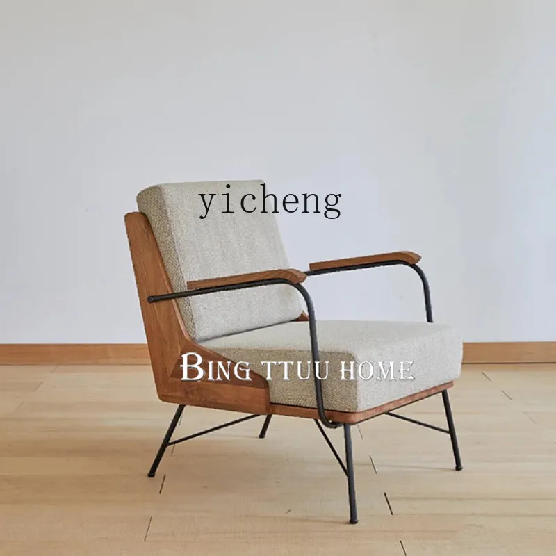 

ZK single sofa industrial style office bedroom simple wrought iron sofa chair cloth sofa chair