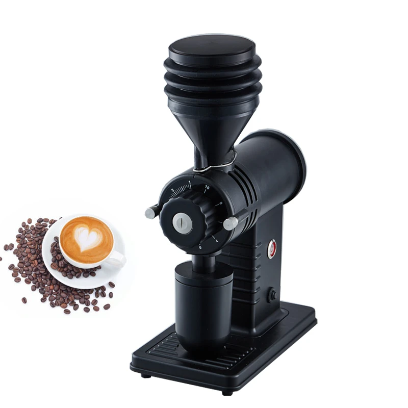 For 60mm Alloy Titanium Flat Burr 150G Air Beating Hopper Electric Coffee Bean Grinder 10 Level Adjustable Espersso Grinding