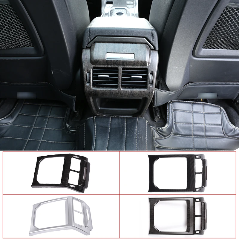 ABS Carbon Fiber/chrome Rear Row AC Vent Outlet Frame Cover Trim For Land Rover Range Rover Evoque 2014-2018 Car Accessories