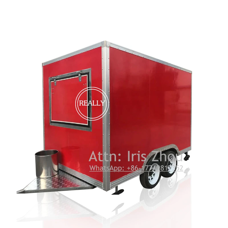 Color customized square mobile food cart hot dogs ice cream carts for sale food cart on sale