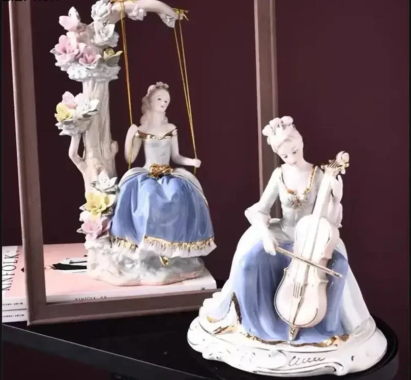 Ceramic Ornament Crafts Home Accessories Desktop Decorations Statuette Sculpture Display Knickknacks Statue Figurines Gift