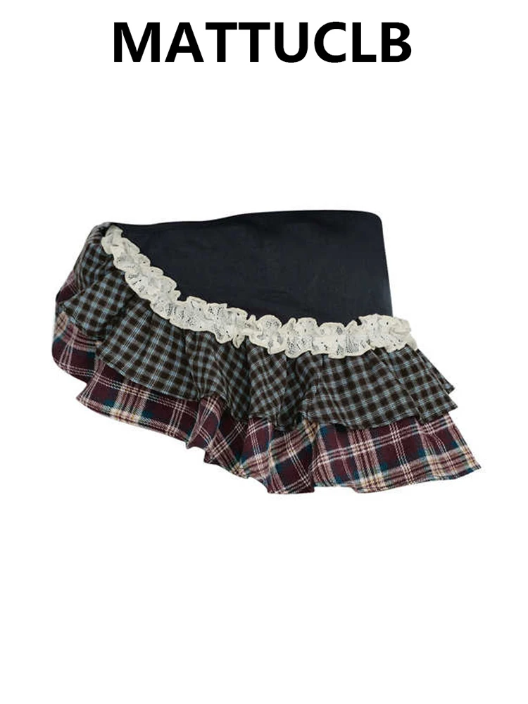 

Женские мини-юбки 2000-х годов Эстетические нерегулярные корейские уличные вечерние кибер-панк дизайн Y2k E-girl Cyber Punk Harajuku Party