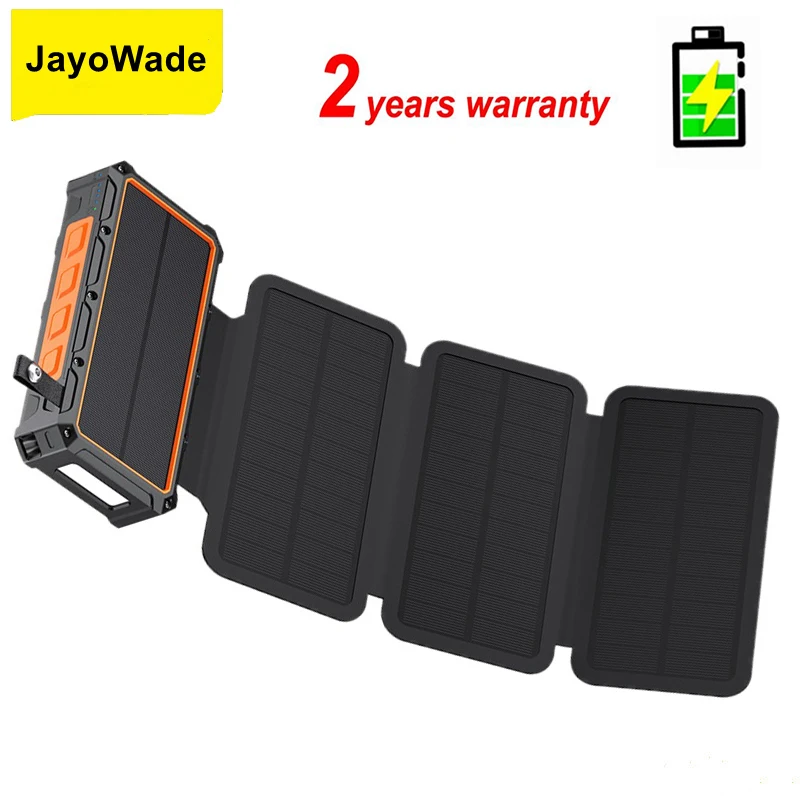 

JayoWade Portable Wireless Fast Charger Solar Hand Crank Powerbank USB Input 20000Mah Capacity 10W Output Power Bank