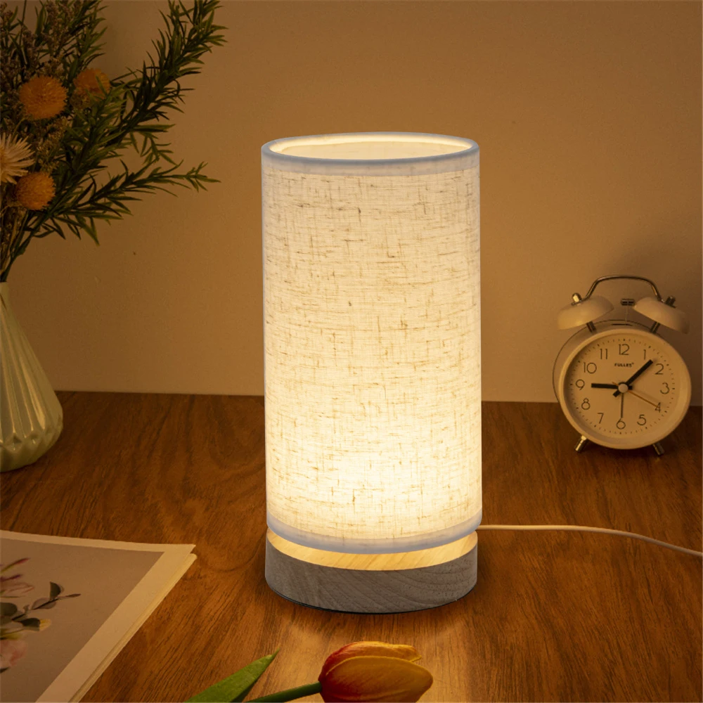 Table Lamp Bedside Lamp Chinese Bedroom Living Room Warm Simple Solid Wood Led Table Lamp