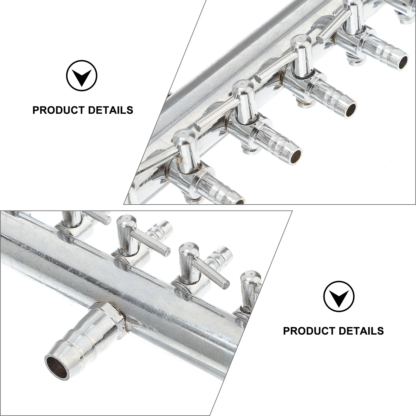 

8 Way Inline Aquarium Air Pump Flow Lever Control Valve Splitter Manifold Oxygen Tube Distributor 8 to 4mm Silver