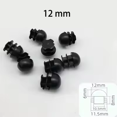 4pcs Spherical Head Black Plastic Round Head Tube Hole Plugs Chair Leg Caps Insert Plugs Floor Protector Furniture Bottom Covers - Image 6