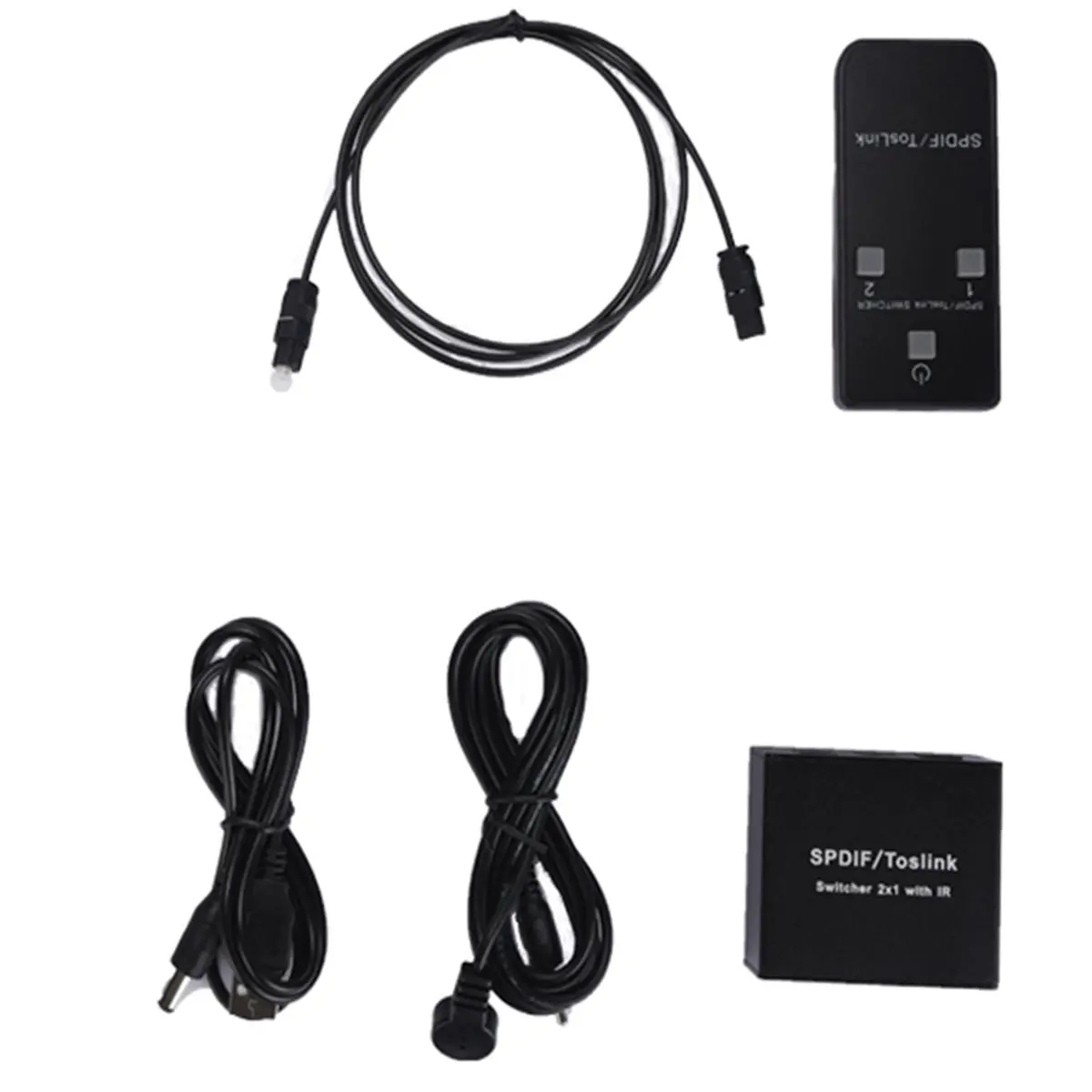 

A10R 2-в-1 коммутатор-сплиттер для кабелей Toslink/SPDIF, оптический аудио-переключатель 2x1 SPDIF с пультом дистанционного управления