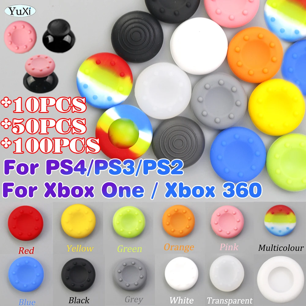 Capa de Silicone Antiderrapante para Joystick Analógico (10-100 Peças) para PS4, PS3, PS2, Xbox One e Xbox 360