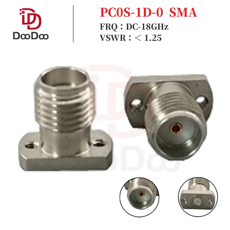 

DC - 18GHz SMA Connector Microwave Female 2 Hole Flange Mount RF Coaxial Adapter for PCB Solderless VSWR 1.25