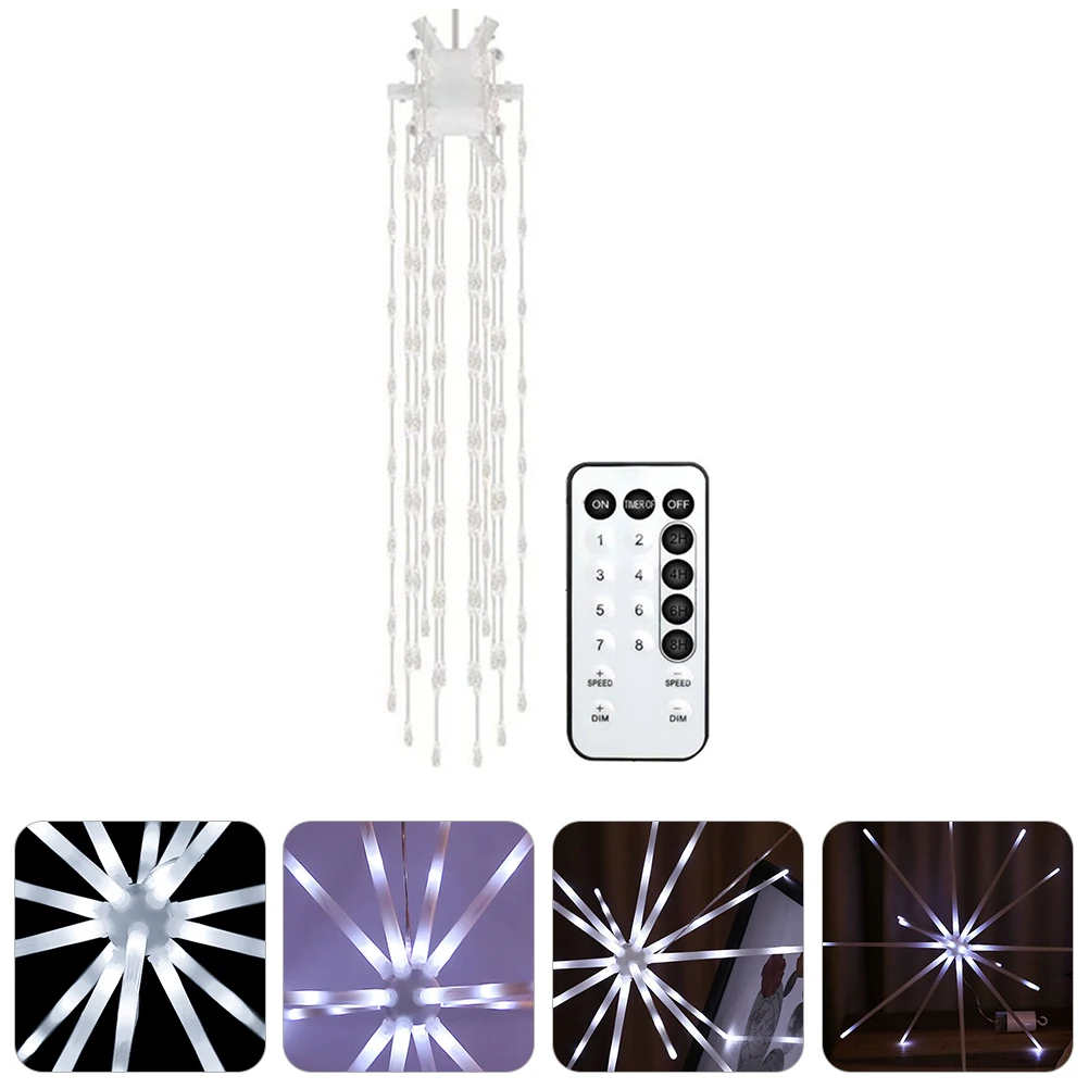 ABS Firework Lamp Plastic LED 2 AA Batteries White Button Remote Control 8 Modes Hanging Decorative Lights for Party Wedding