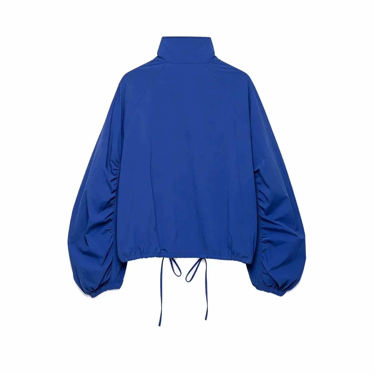 Damen Vintage Blaue Einreihige Jacken Damen 2026 Herbst Neue Schicke Lässige Faltenärmel Stehkragen Mäntel High-Street Damen Oberteil – Detail 3