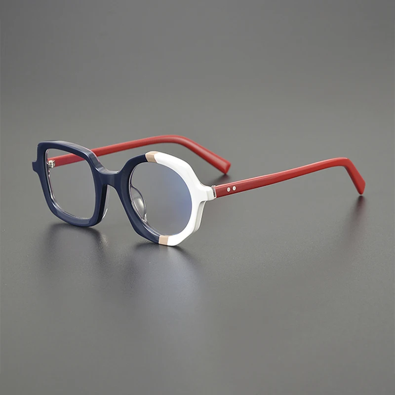 Niche color square glasses frame designer small round frame retro literary fashion personality prescription glasses thick frame