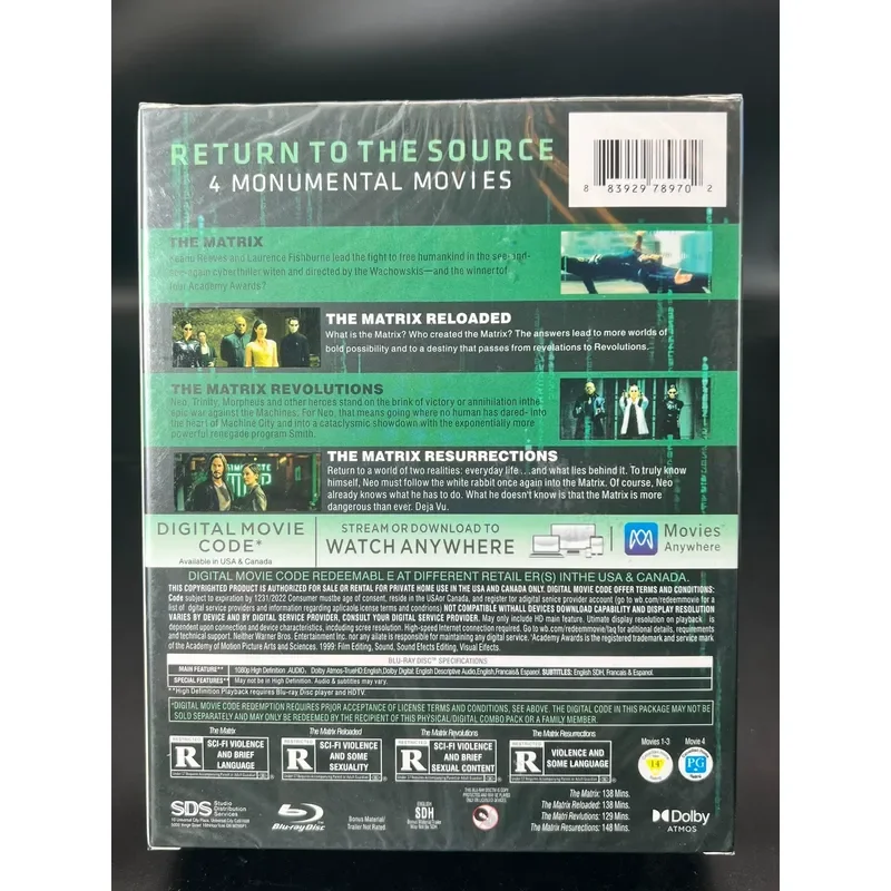 The Matrix Series 1-4 Four Disc Pack New BD Blu-ray Unopened Full Version Exquisite