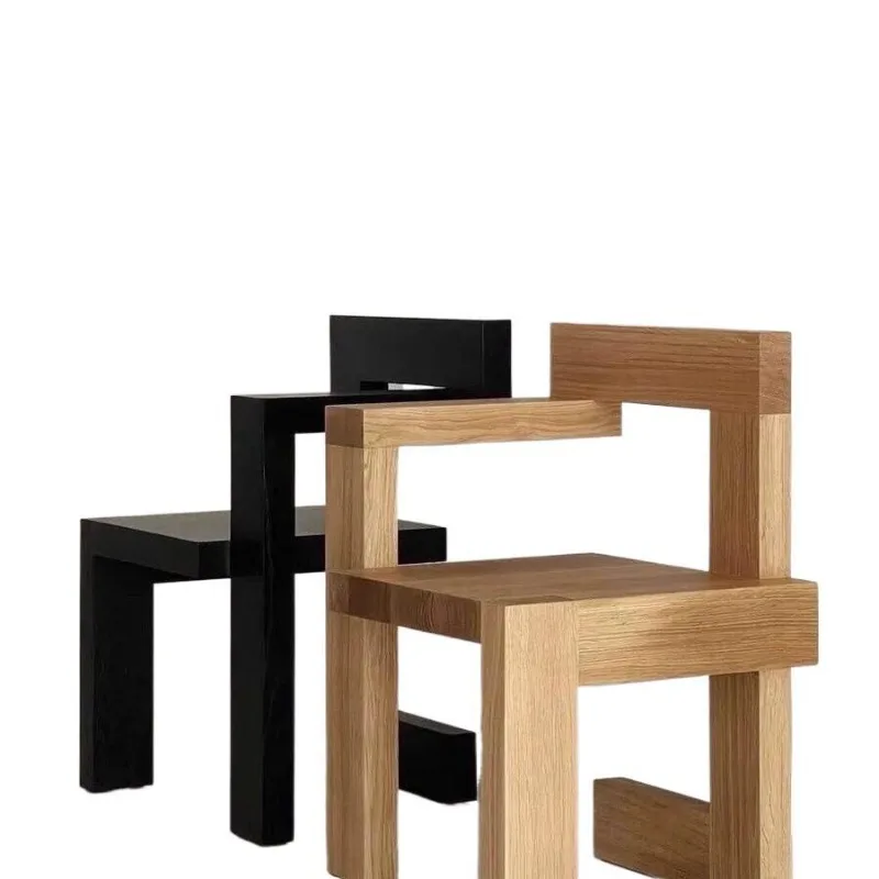 

Retro dining chair medieval simple solid wood single book desk armrest art leisure