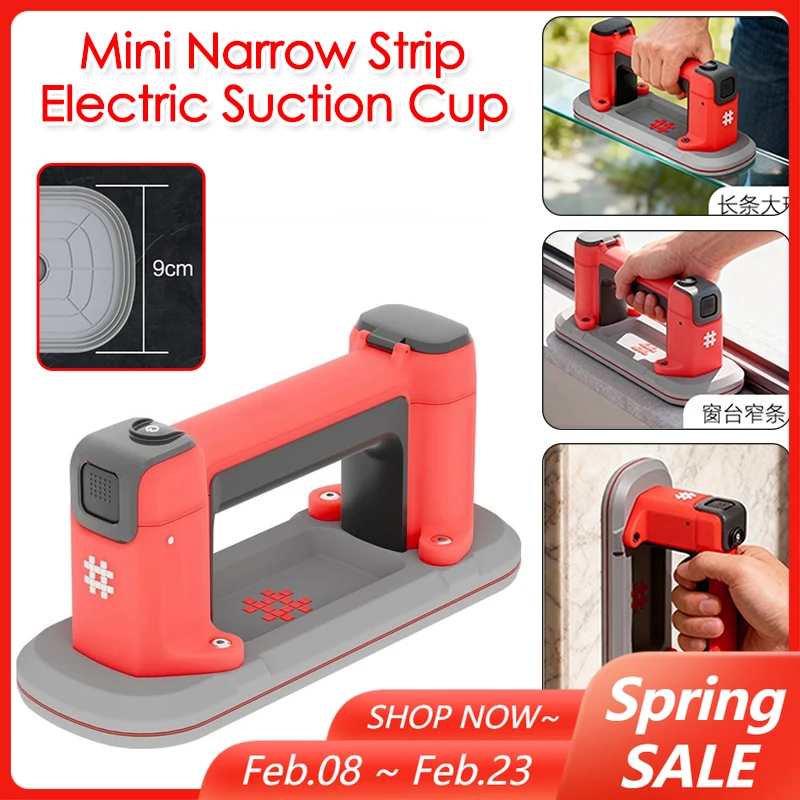 

Mini Narrow Strip Electric Suction Cup 120KG LED Display Vacuum Lifter for Granite Tile Glass Narrow Strips Building Materials