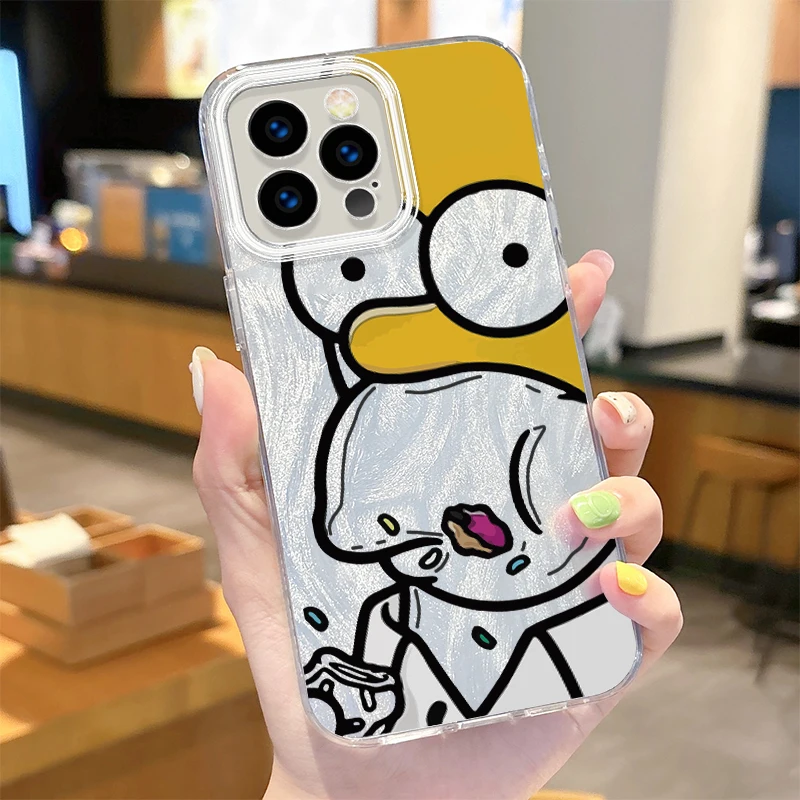 Simpsons Camlet Laser Phone Case for iPhone 16 15 14 13 12 11 Pro Max XR XS X 8 7 6S 6 Plus SE 2020 2022 Hard Shockproof Cover