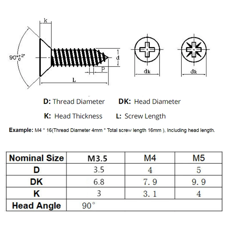 50-300pcs M3 M3.5 M4 m5 Zinc Cross Recessed Countersunk Fiberboard Chipboard Screws Coated Flat Head Self Tapping Wood Screw