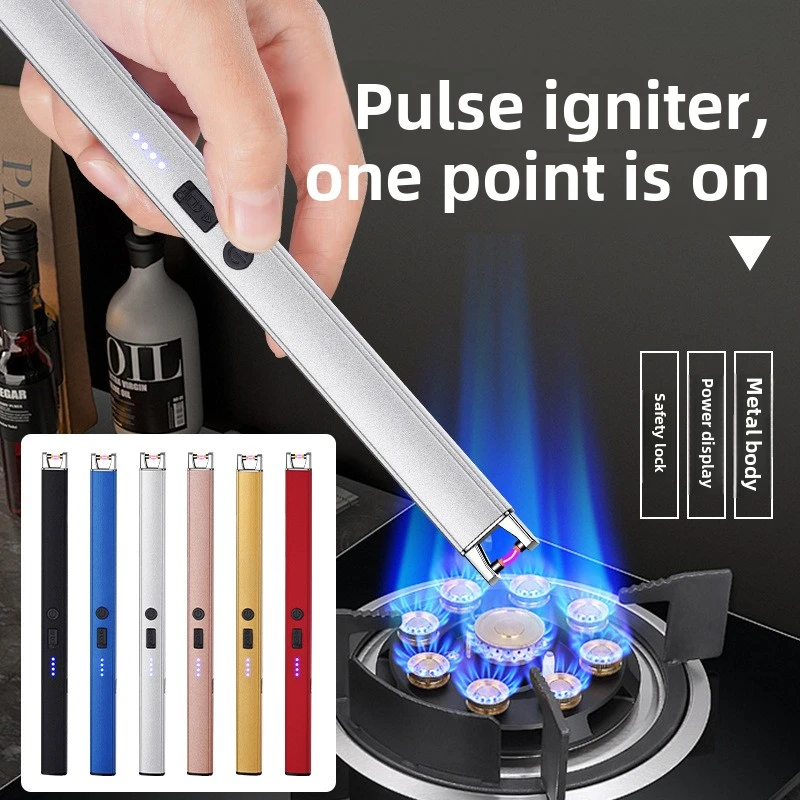 Pulse Igniter USBRechargeable Lighter Windproof Portable Multi-functional，Suitable for Aromatherapy Candles Extended Gas Stove