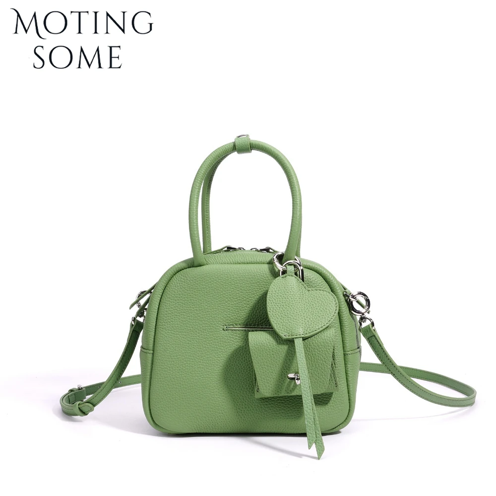 

MOTINGSOME Shoulder First-layer Cowhide Bag Woman Boston Bags Crossbody Small Handbag Niche Design Leather Messenger Satchel