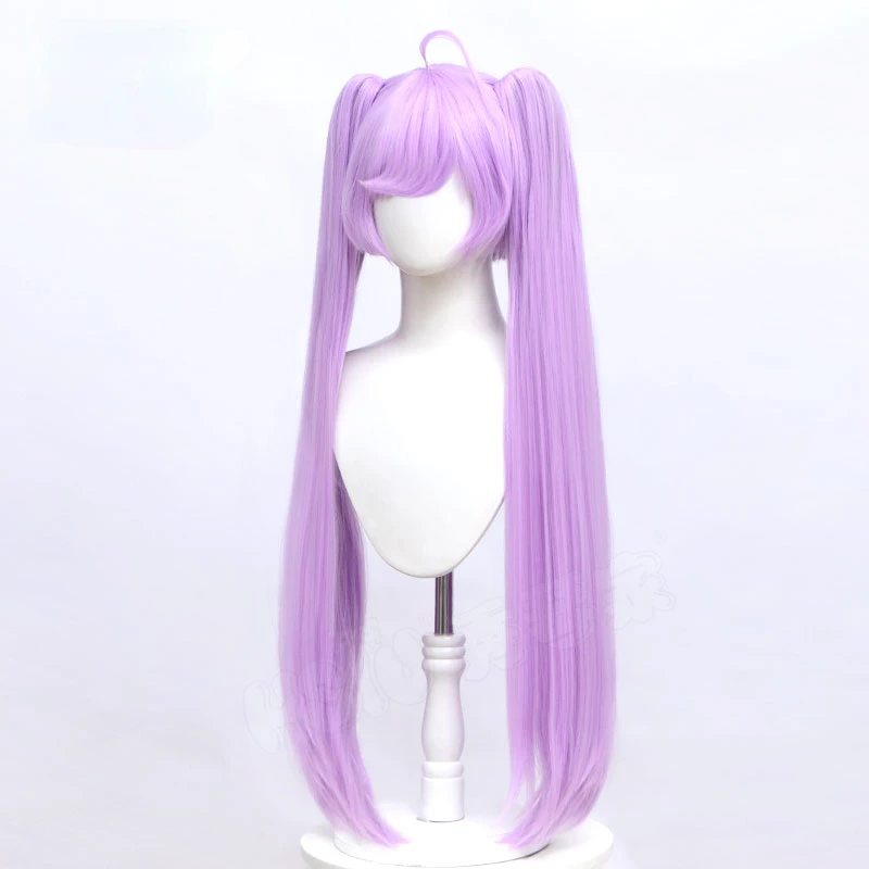 Anime Pripara Cosplay Manaka Laala Stage Role Play Taro Purple Double Ponytail High Temperature Silk Wig Hair Net Cosplay Wigs