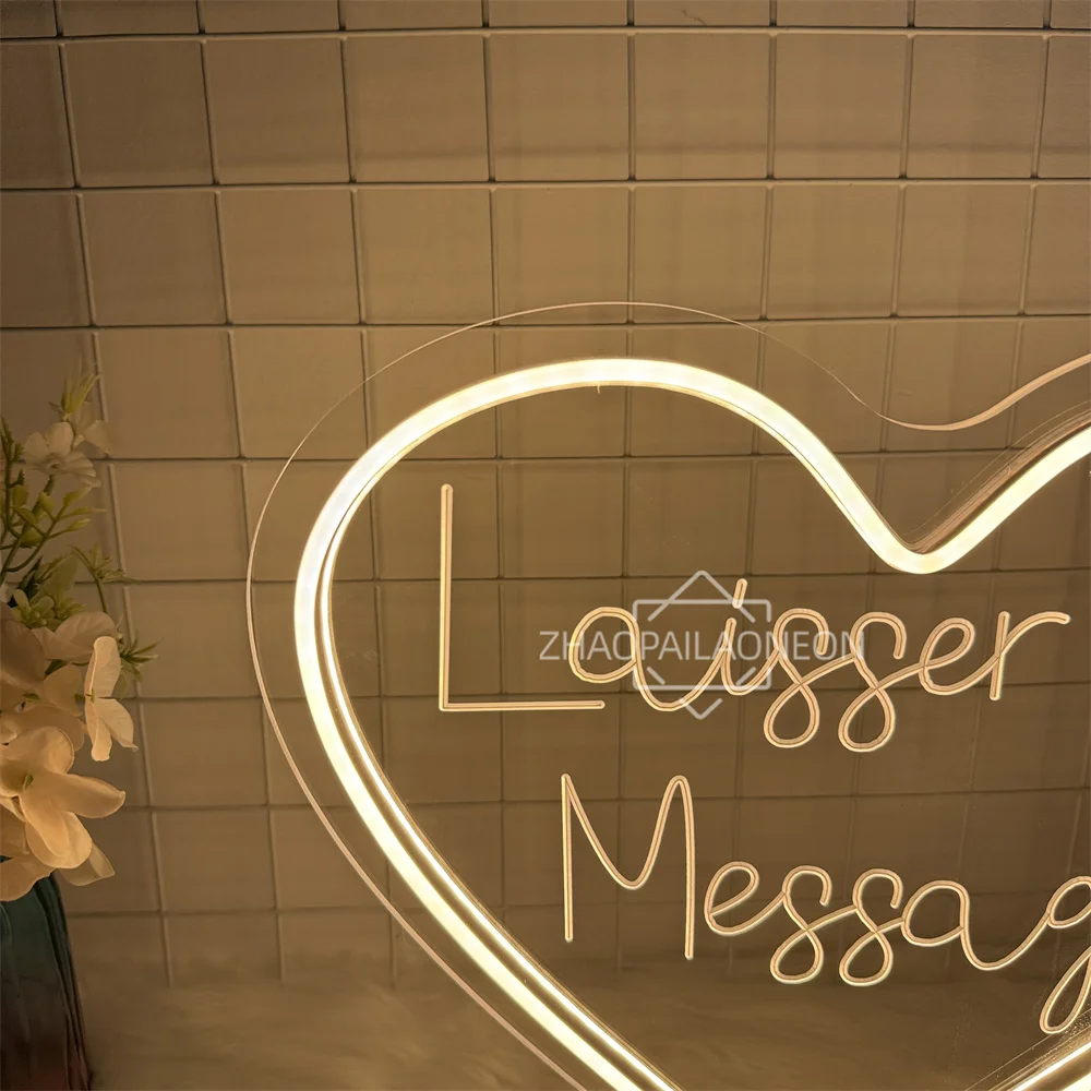 Laisser un 메시지 네온 사인 LED 스페인어 메시지 남기기 Led 네온 테이블 라이트 커피 바 장식 로그인 룸 벽 침실 장식