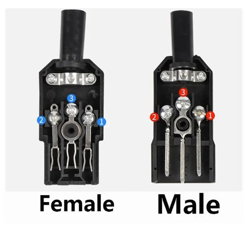 IEC Straight Cable Plug Connector C13 C14 10A 250V Black female&male Plug Rewirable Power Connector 3 pin AC Socket