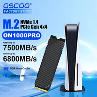 OSCOO SSD For Playstation 5 NVMe PCle Gen4.0x4 M.2 2280 Internal Gaming SSD 3D NAND Flash Up To 7500MB/s Built-in PS5 Heatsink