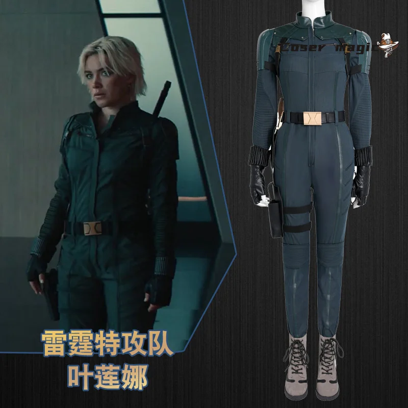 

New Yelena Belova Cosplay Costume Jumpsuits Gloves Belt Combats Suit For Women Halloween Party Outfits Custom Made