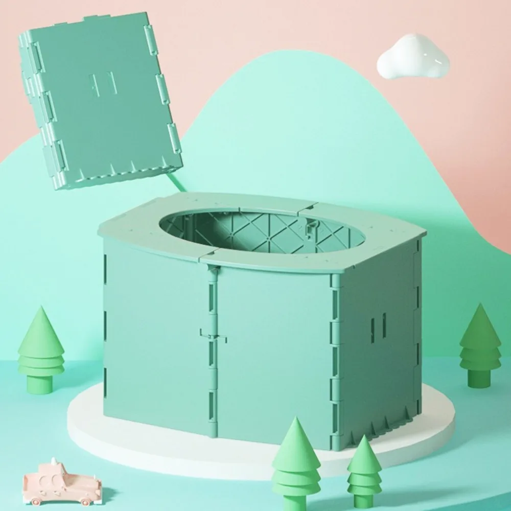 Orinal plegable duradero para niños, asiento de entrenamiento fácil de limpiar, olla de viaje para bebé, inodoro plegable grueso para viaje