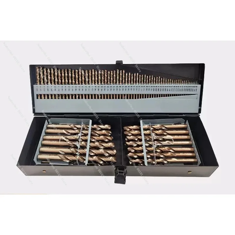 115-Piece Cobalt Drill Bit Set, High Speed Steel Twist Drill with Number & Letter Gauge, Precision HSS Drilling Kit