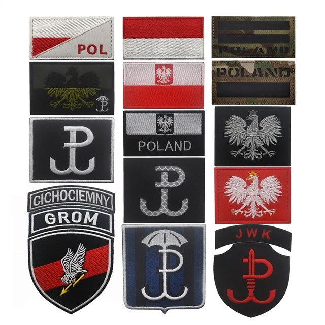 Polish Poland Flag Multicam IR Infrared Patch odznaka do plecaka Akcesoria wojskowe Naszywki
