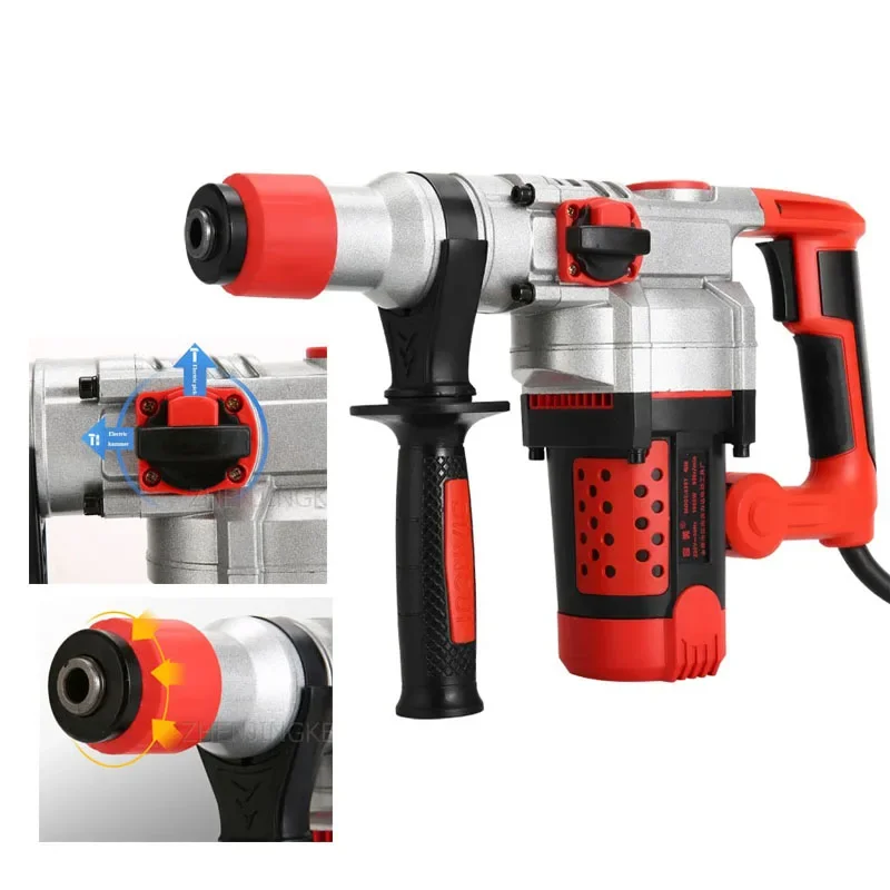 

2200W Heavy Duty Rotary Hammer Drill Industry Multifunction Impact Drill Electric Pick for Concrete Metal Stone 220V/50hz