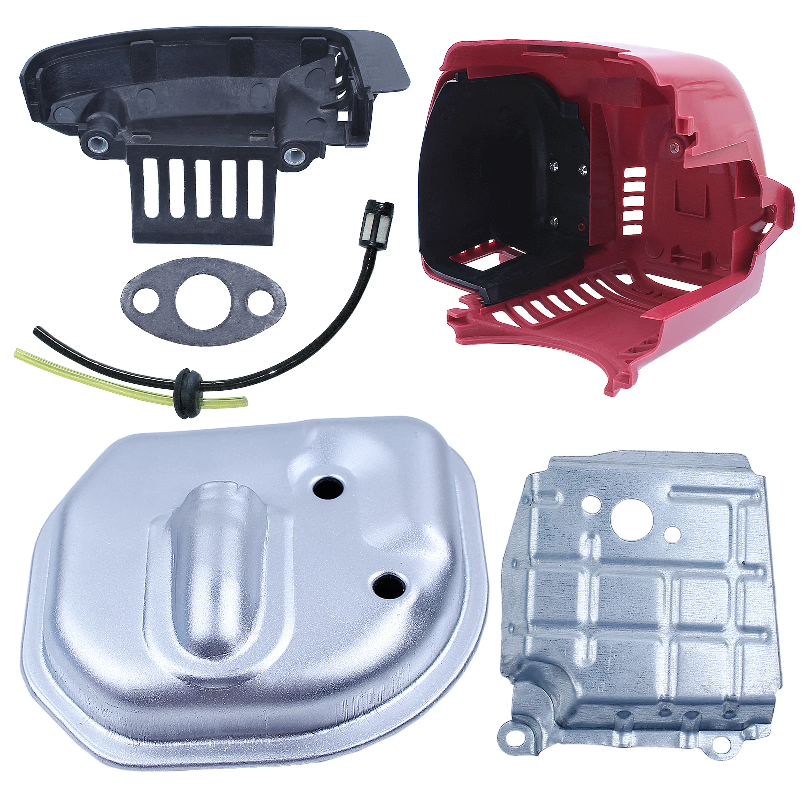 Imagem -05 - Motor Escape Muffler Capa Kit Cilindro Superior do Motor Air Guide Honda Gx35 Gx35nt Hht35s Cortador de Grama 19720-z0z000za
